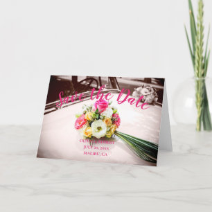 Simple script – vintage car Save the Date Announcement