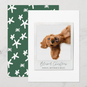 Simple script vintage photo modern christmas holiday card