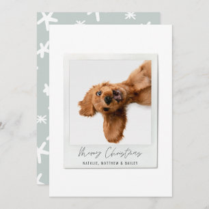 Simple script vintage photo modern christmas holiday card