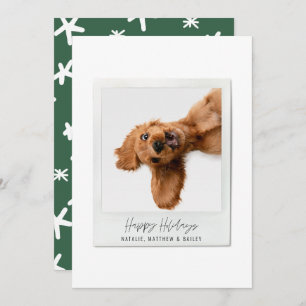 Simple script vintage photo modern christmas holiday card