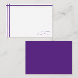 Simple Script Violet 2 Side Double Border Card