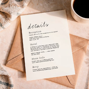 Simple Script Wedding Details Enclosure Card