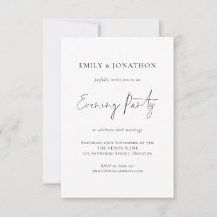 Simple Script Wedding Evening Party Invitation
