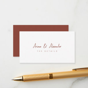 Simple Script Wedding Guest Detail Enclosure Card