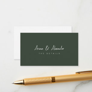 Simple Script Wedding Guest Detail Enclosure Card