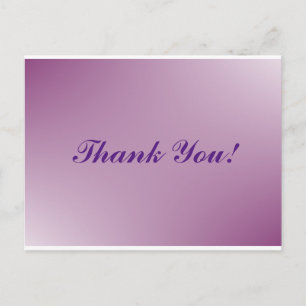 Simple script - wedding purple Thank You card