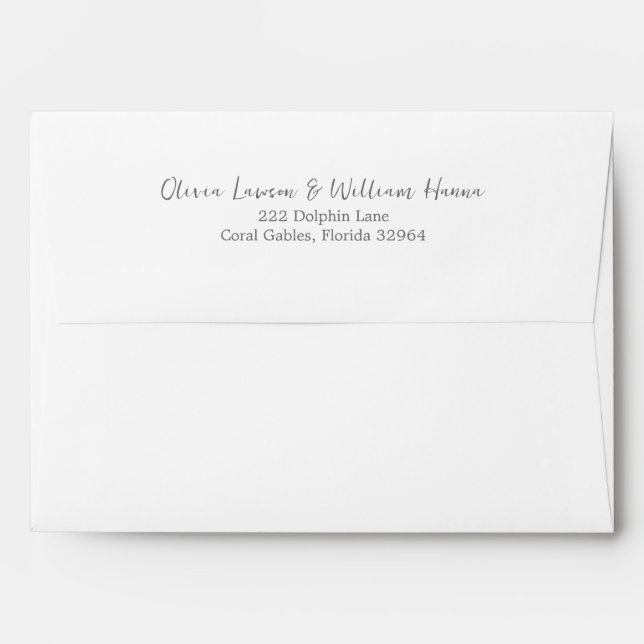Simple Script Wedding Return Address Envelope (Back (Top Flap))