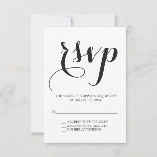 Simple script wedding RSVP Card