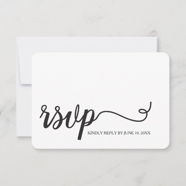 Simple Script Wedding RSVP Menu choices (Front)