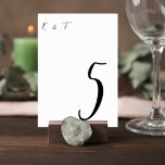 Simple Script Wedding Table Numbers<br><div class="desc">Guide guests to their tables in refined style with this minimalist elegant wedding table number card featuring a graceful script number and delicate monogram initials. The clean black and white design creates a sophisticated balance between modern simplicity and timeless wedding décor. The oversized script table number provides clear visibility for...</div>