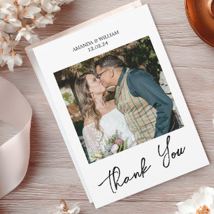 Simple Script Wedding Thank You Card