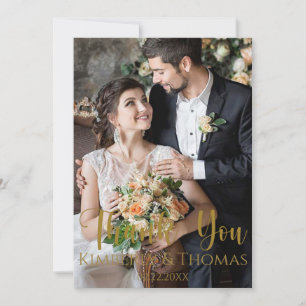 Simple Script Wedding Thank You Card