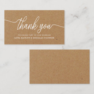 Simple Script Wedding Thank You Enclosure Card