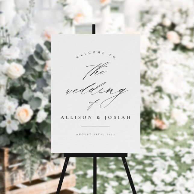 Simple Script White Budget Wedding Welcome Poster (Creator Uploaded)