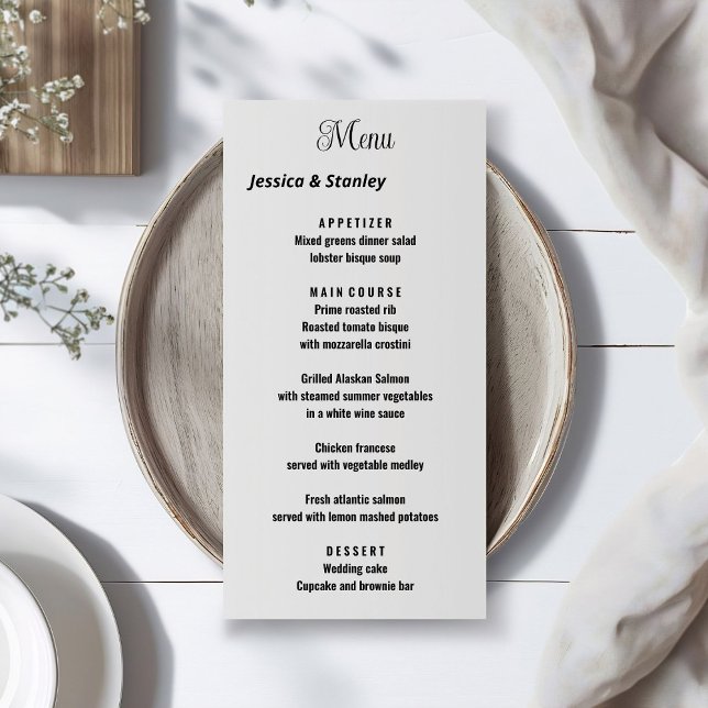 Simple script white wedding menu  (Creator Uploaded)