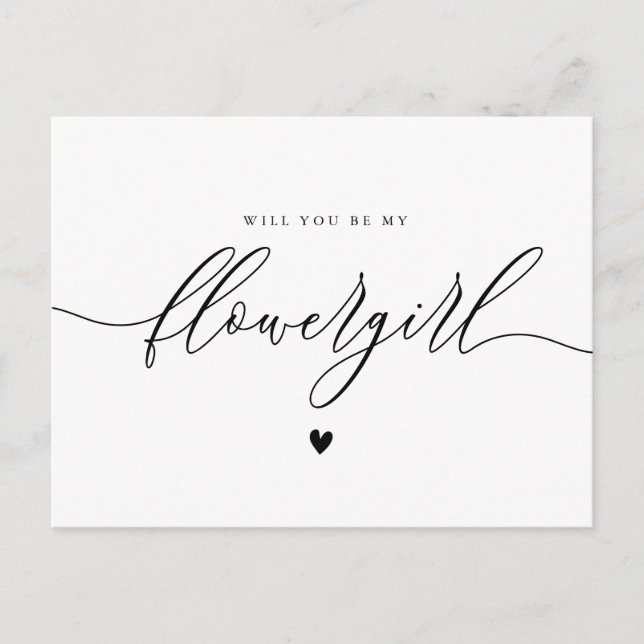 simple script will you be my flowergirl card (Front)