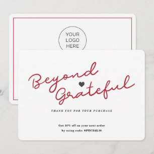 Simple Script with Heart - Business Thank You Card