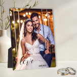 Simple Script Your Wedding Photo Plaque<br><div class="desc">Photo plaque featuring your custom photo with a simple script love text. A beautiful keepsake for an engagement,  wedding or anniversary. Customisable for other situations.</div>