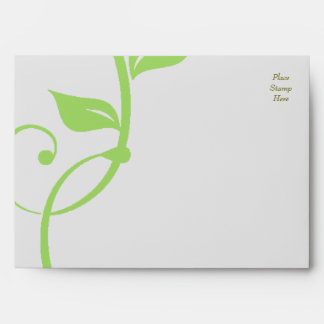 Simple Scrolling Green Vine Envelope