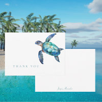 Simple Sea Turtle Turquoise Thank You