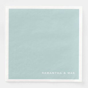 Simple Seafoam Couple Names Dinner Napkin