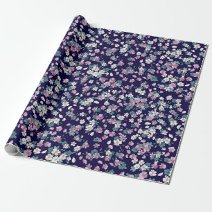 Simple seamless floral pattern with bright colorfu wrapping paper