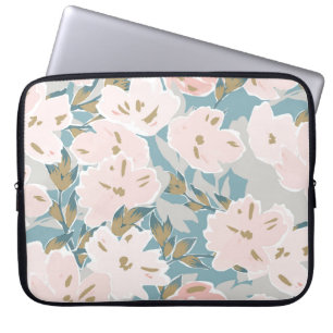 Simple seamless pattern of hand drawn gouache flow laptop sleeve