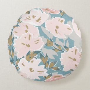 Simple seamless pattern of hand drawn gouache flow round cushion