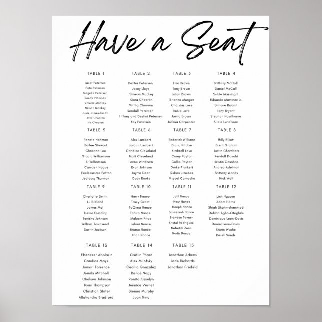 Simple Seating Chart (Front)