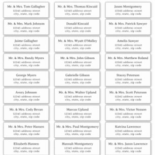 Simple Serif Guest Address Labels