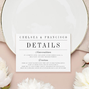 Simple Serif Modern Typography Wedding Enclosure Card