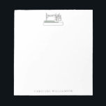 Simple Sewing Machine Quilter Personalised Name  Notepad<br><div class="desc">Simple Sewing Machine Line Art Drawing Personalised Name Notepad</div>