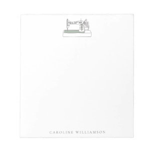Simple Sewing Machine Quilter Personalised Name  Notepad