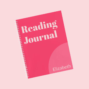 Simple Shades of Pink Name on Reading Journal