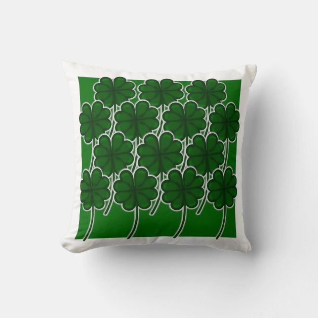 Simple Shamrock  Pattern for Saint Patricks Day Cushion (Front)