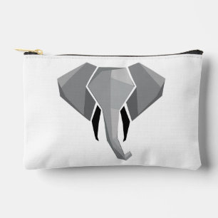 Simple Shapes Geometrics Elephant Head  Accessory Pouch