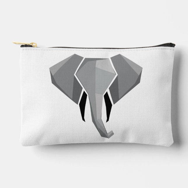 Simple Shapes Geometrics Elephant Head  Accessory Pouch (Front)