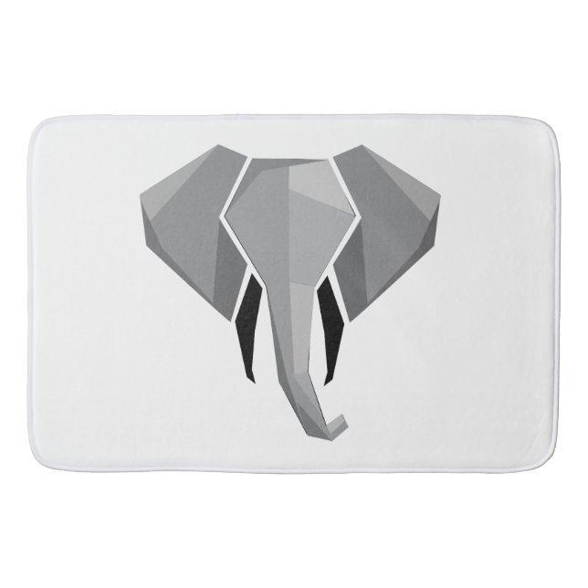 Simple Shapes Geometrics Elephant Head  Bath Mat (Front)