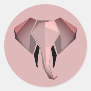 Simple Shapes Geometrics Elephant Head  Classic Round Sticker
