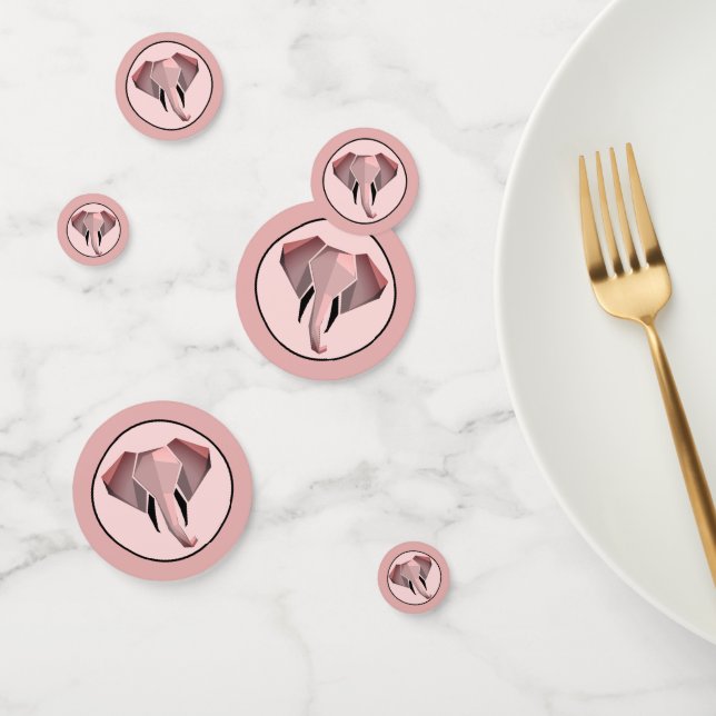 Simple Shapes Geometrics Elephant Head  Confetti (Group)