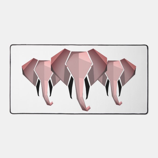Simple Shapes Geometrics Elephant Head  Desk Mat (Front)