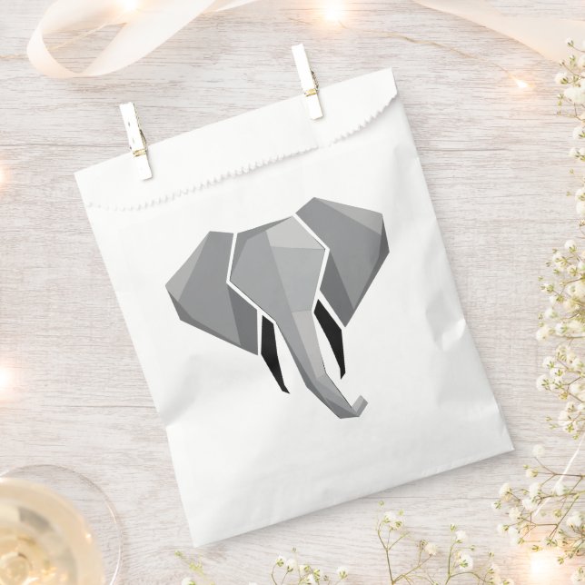 Simple Shapes Geometrics Elephant Head  Favour Bags (Clipped)