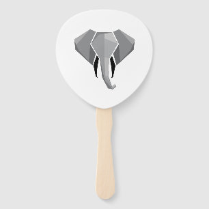 Simple Shapes Geometrics Elephant Head Hand Fan