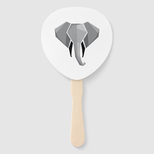Simple Shapes Geometrics Elephant Head  Hand Fan (Front)