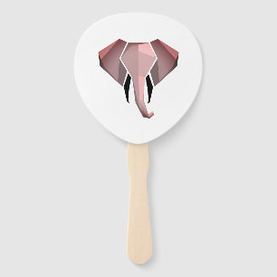 Simple Shapes Geometrics Elephant Head Hand Fan