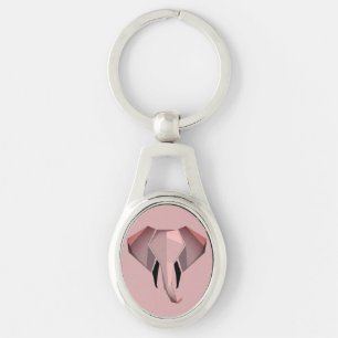 Simple Shapes Geometrics Elephant Head  Key Ring
