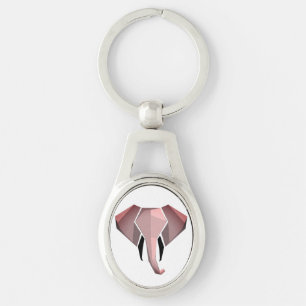 Simple Shapes Geometrics Elephant Head  Key Ring