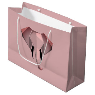 Simple Shapes Geometrics Elephant Head  Large Gift Bag