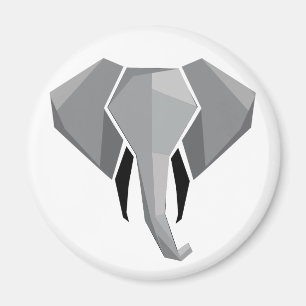 Simple Shapes Geometrics Elephant Head Magnet