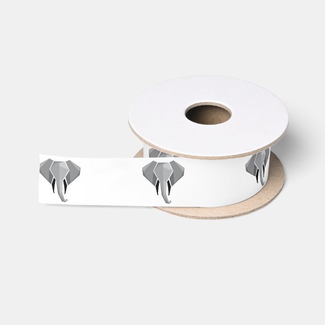 Simple Shapes Geometrics Elephant Head  Satin Ribbon (Spool)
